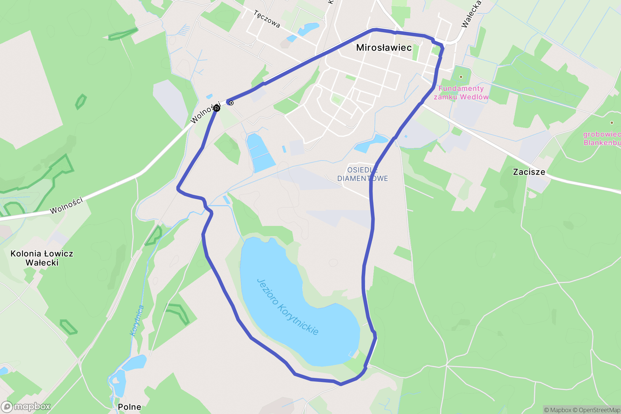 Polne: mapa trasy - Poland