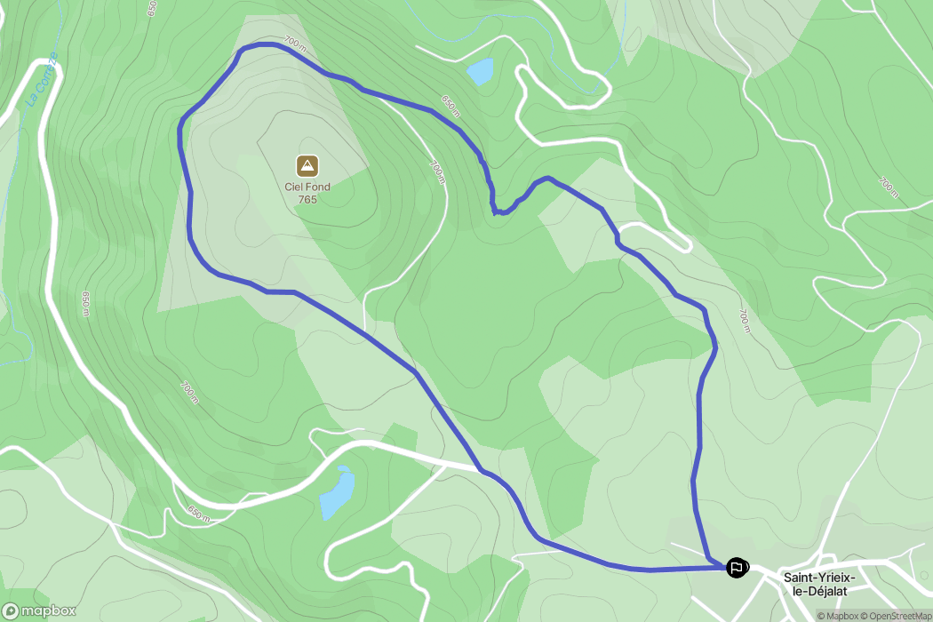 Saint-Yrieix-le-Déjalat : carte du parcours de randonnée - France