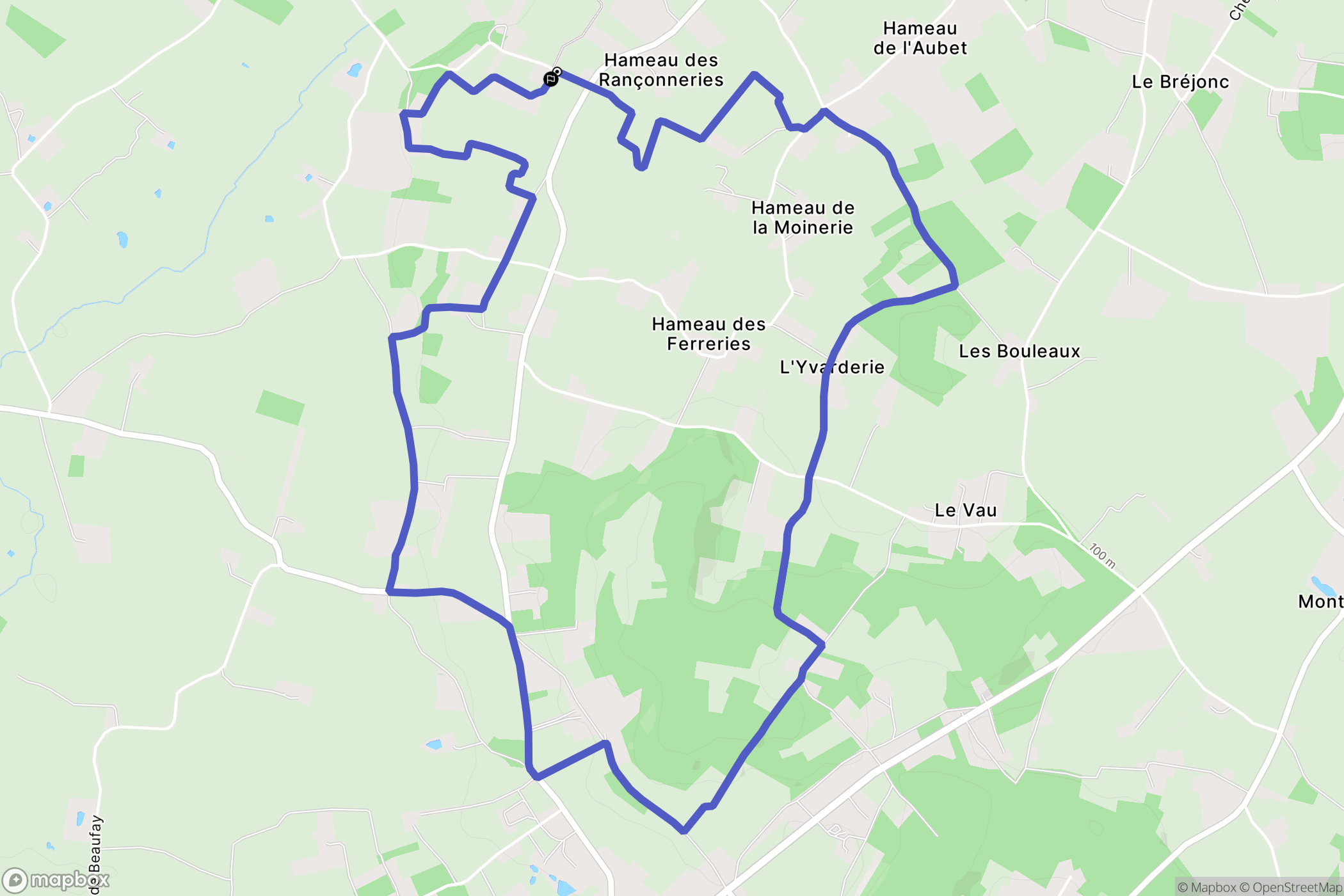 Beaufay : carte du parcours de randonnée - France