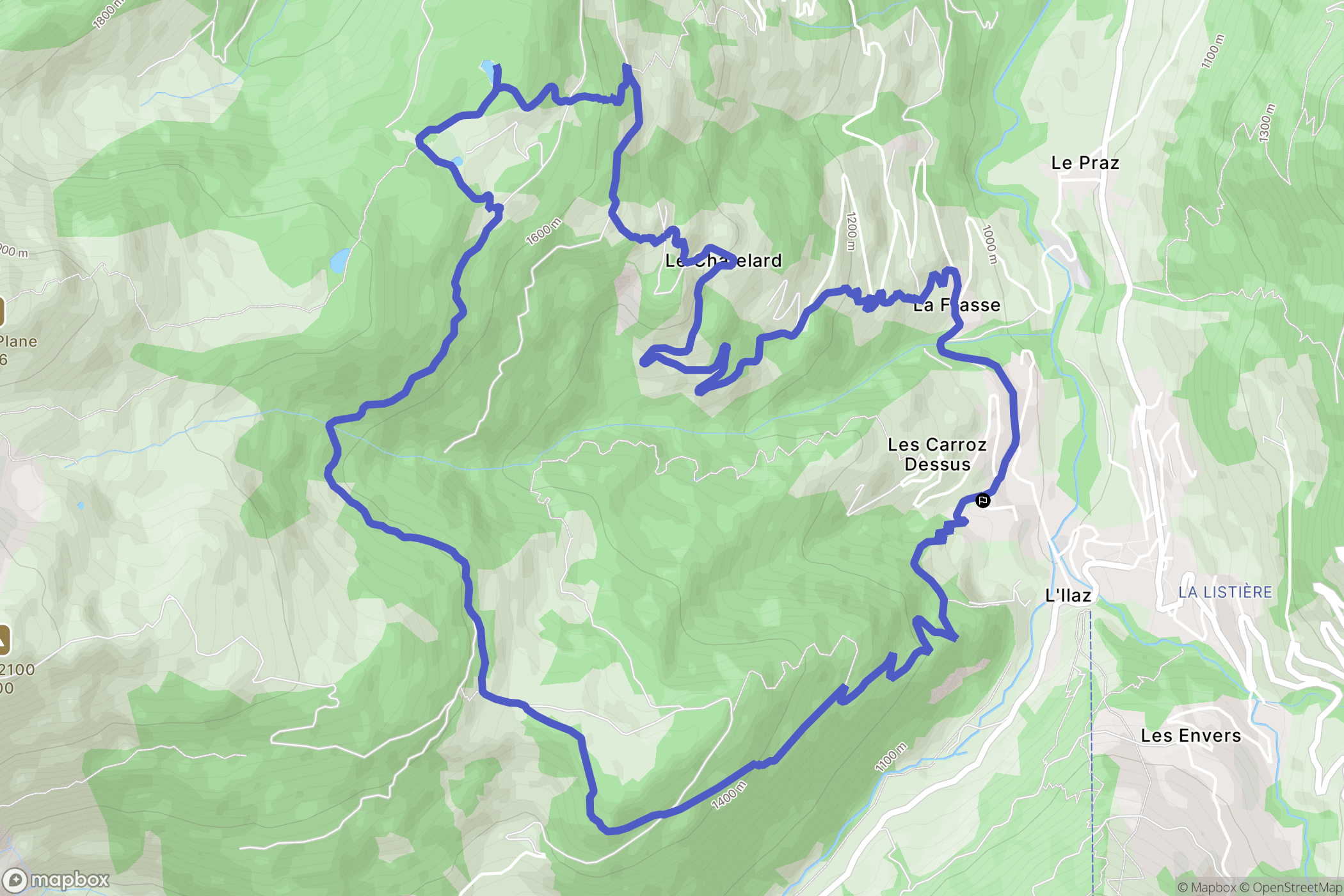 Beaufort : carte du parcours de randonnée - France