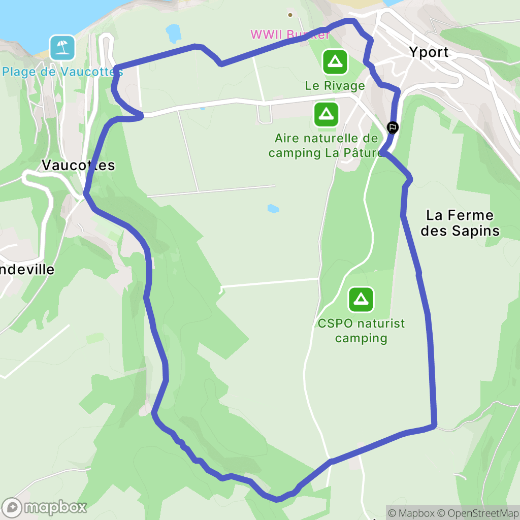 Yport : carte du parcours de randonnée - France