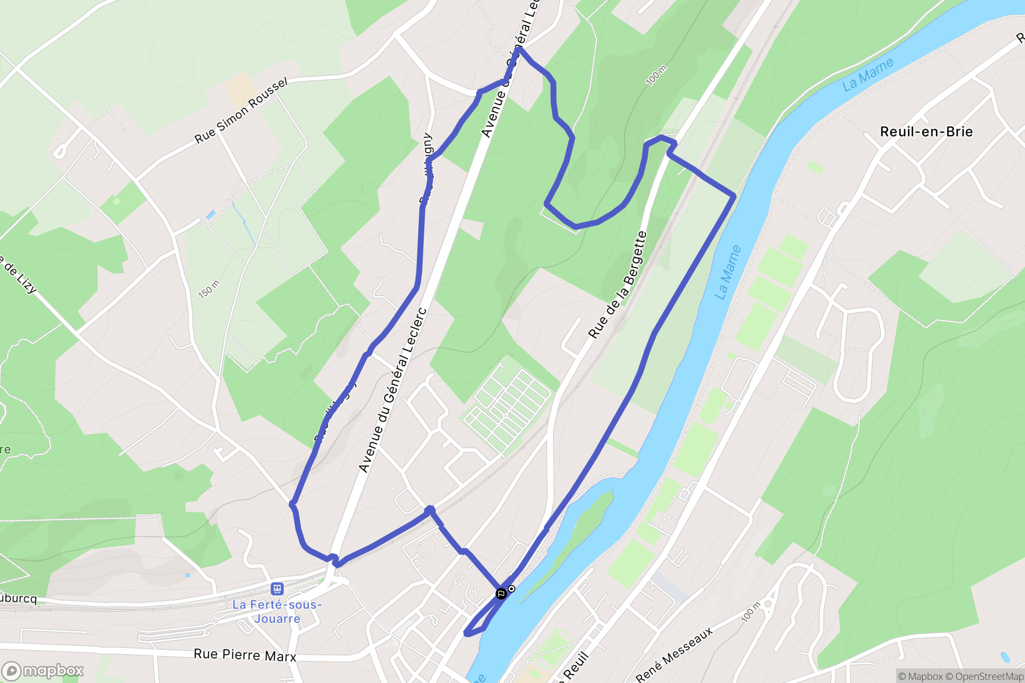 La Ferté-sous-Jouarre : carte du parcours de randonnée - France