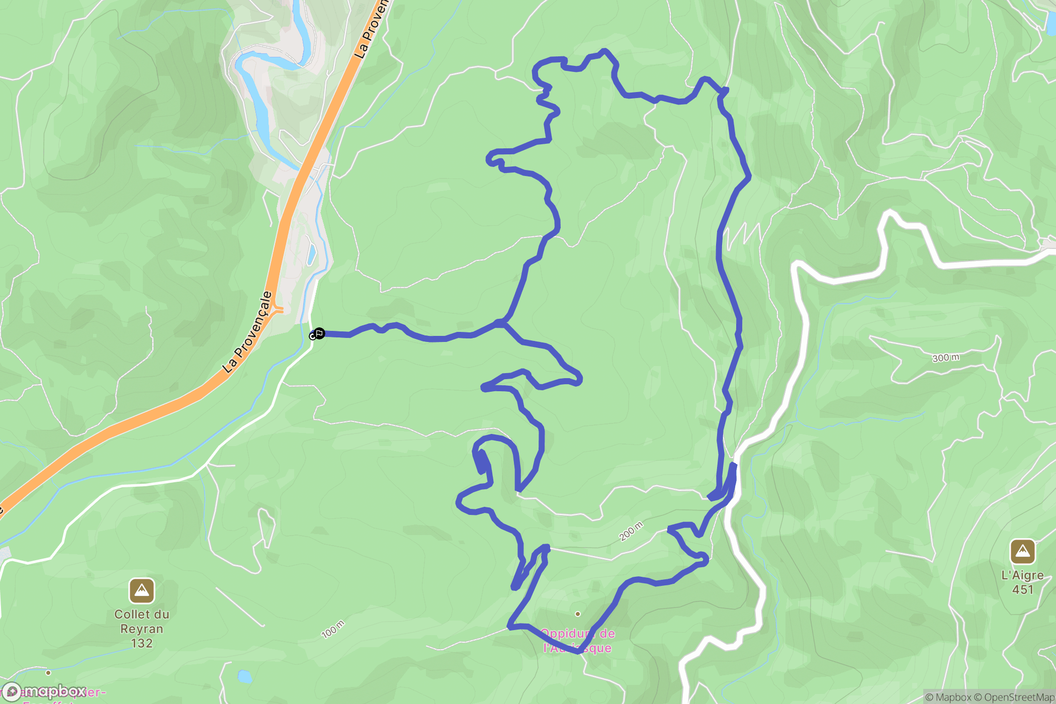 Fréjus : carte du parcours de randonnée - France