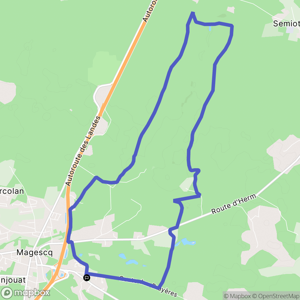 Magescq : carte du parcours de randonnée - France