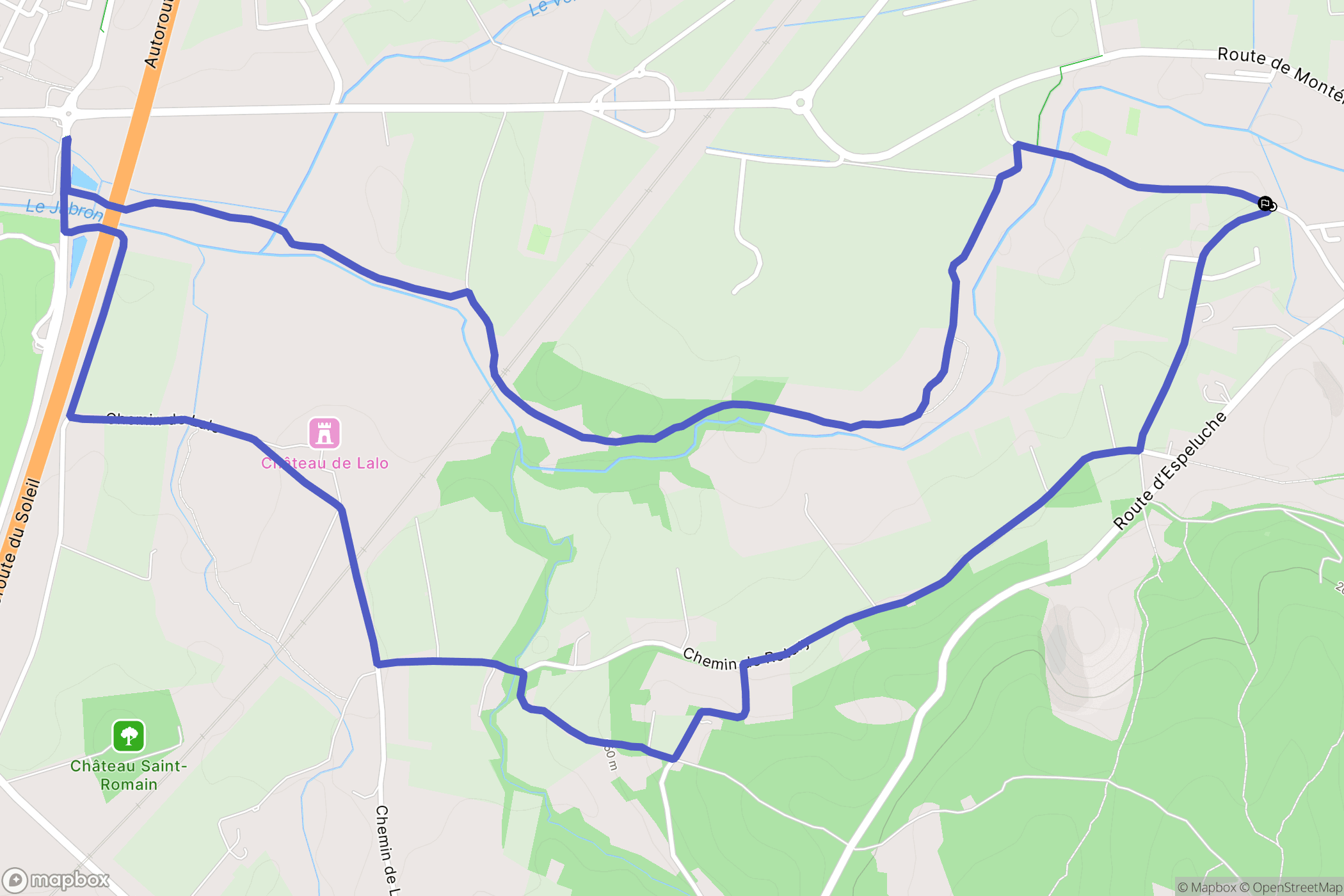 Puygiron : carte du parcours de randonnée - France