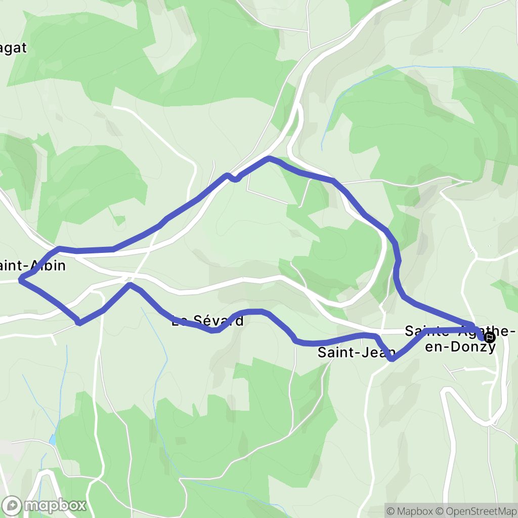 Sainte-Agathe-en-Donzy : carte du parcours de randonnée - France