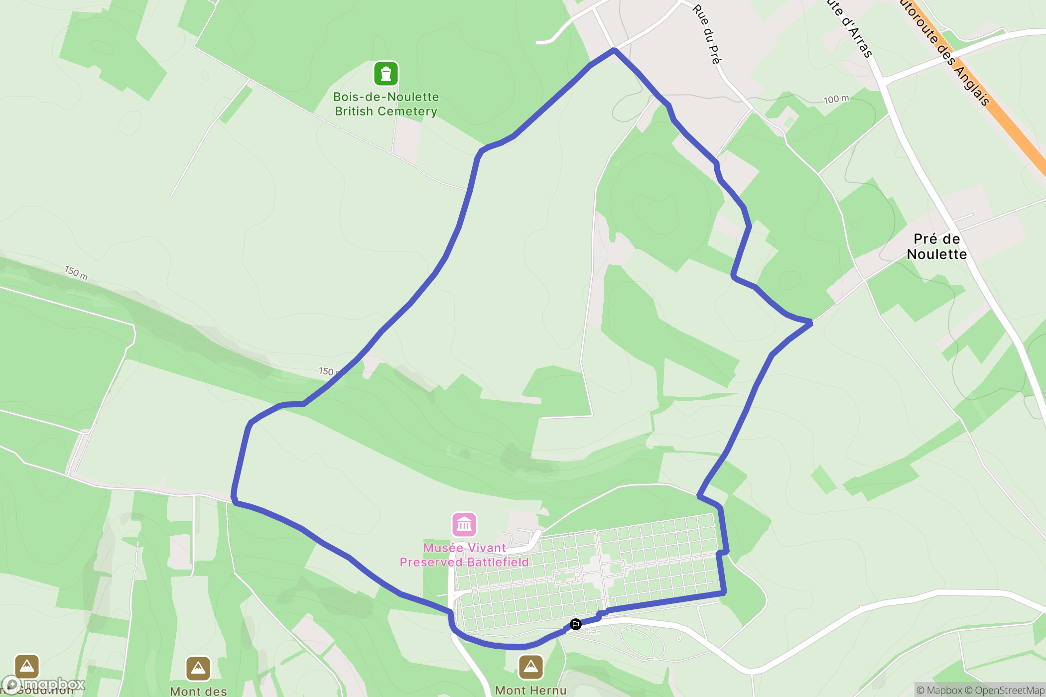 Ablain-Saint-Nazaire : carte du parcours de randonnée - France