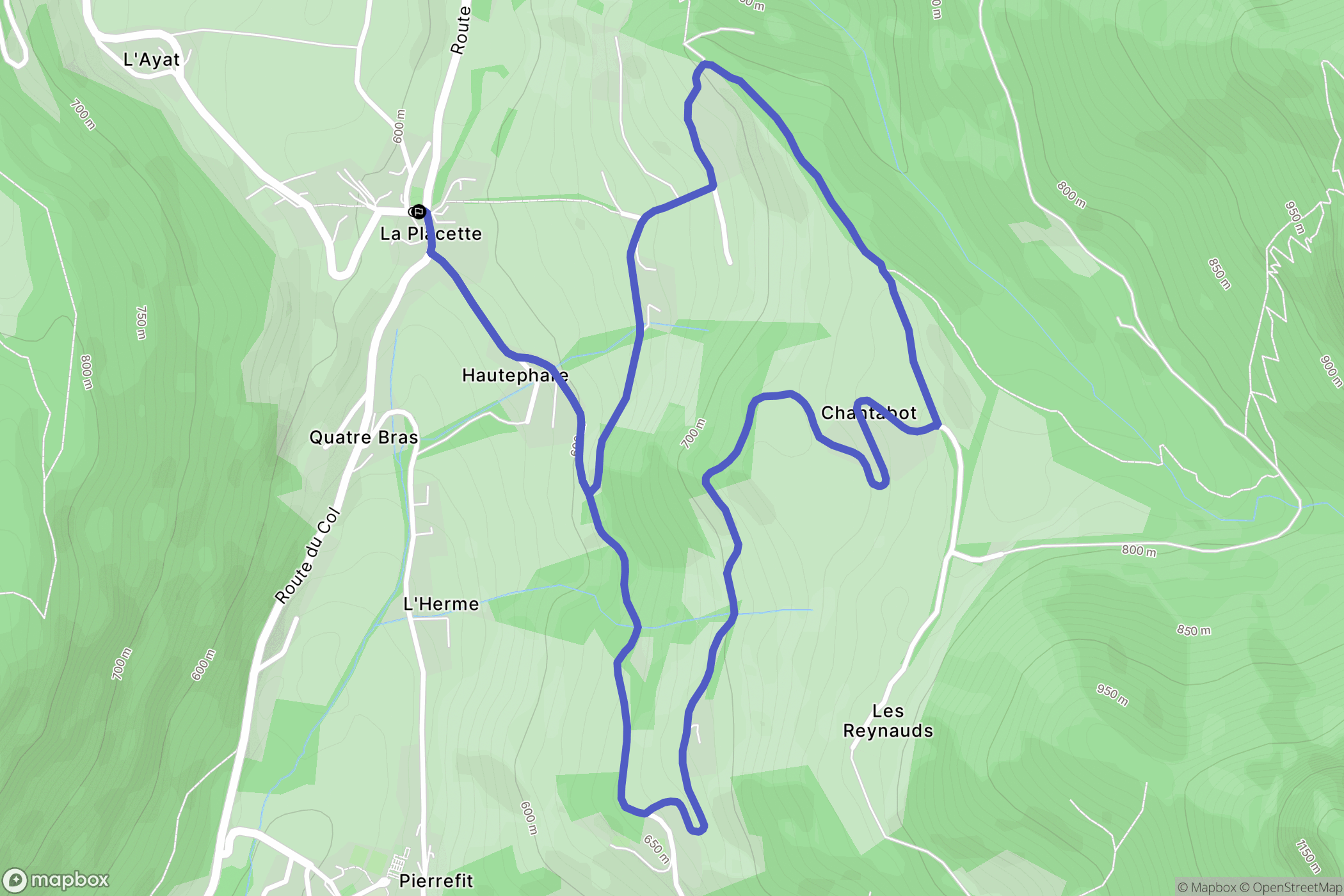 La Sure en Chartreuse : carte du parcours de randonnée - France