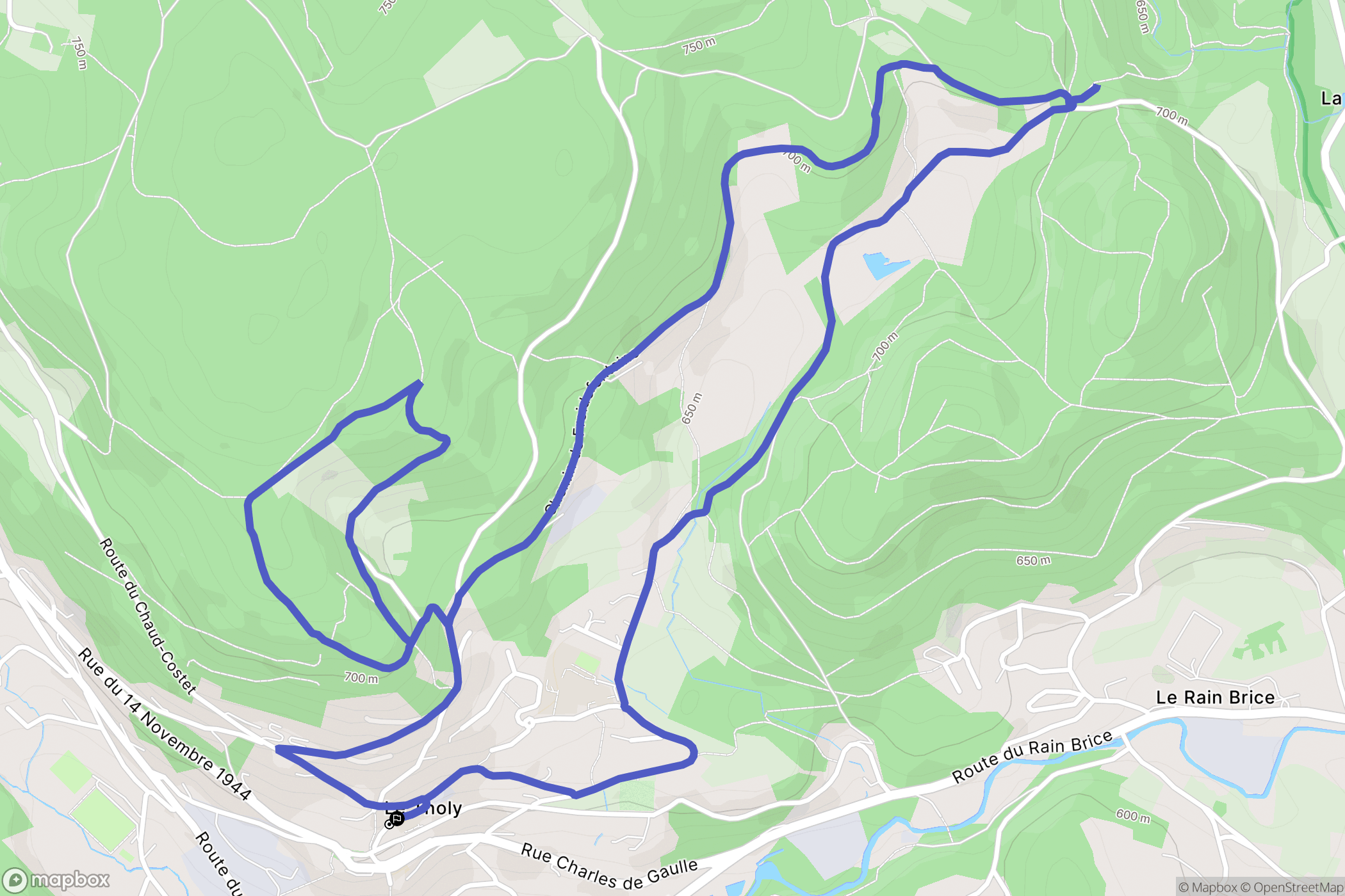 Le Tholy : carte du parcours de randonnée - France