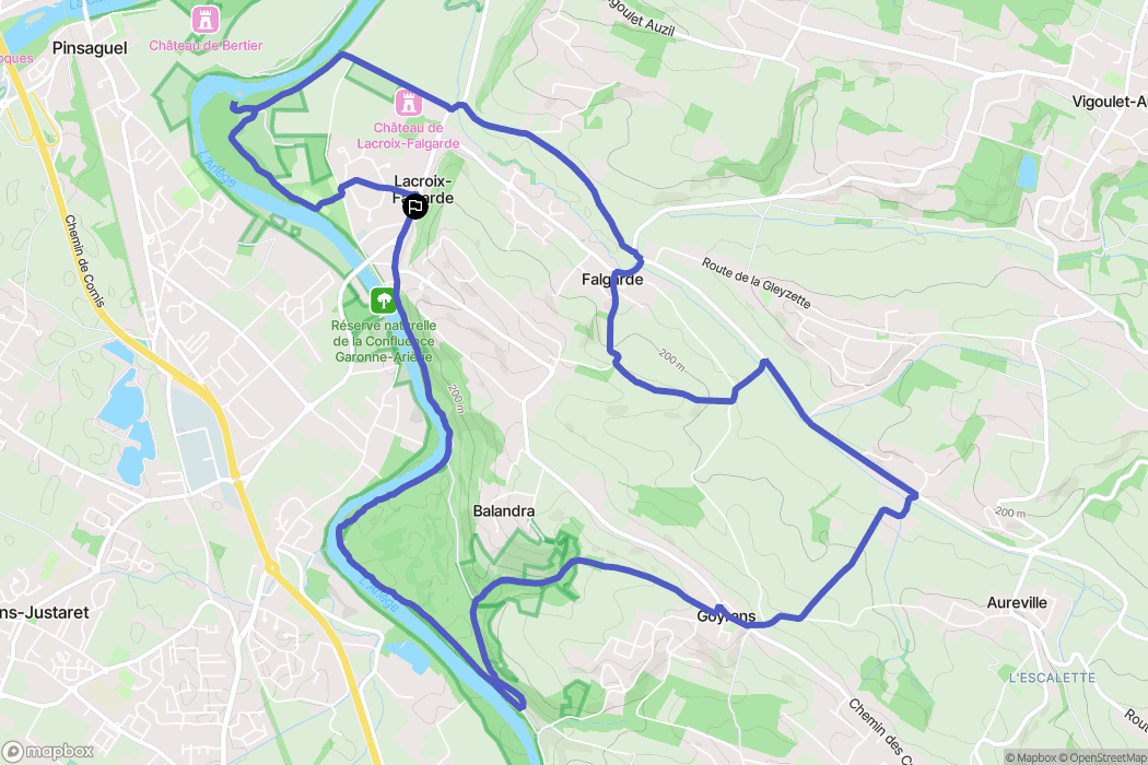 Lacroix-Falgarde : carte du parcours de randonnée - France