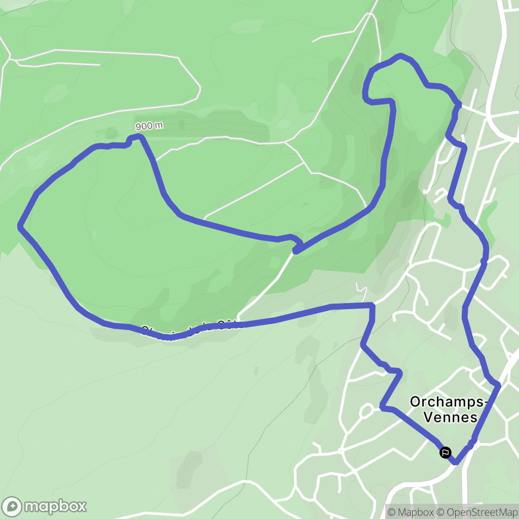Orchamps-Vennes : carte du parcours de randonnée - France
