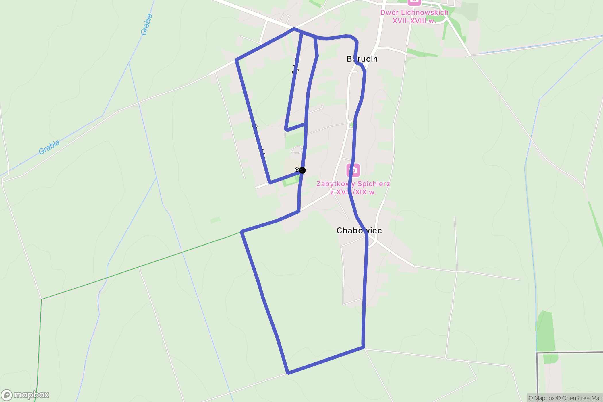 Borucin: mapa trasy - Poland