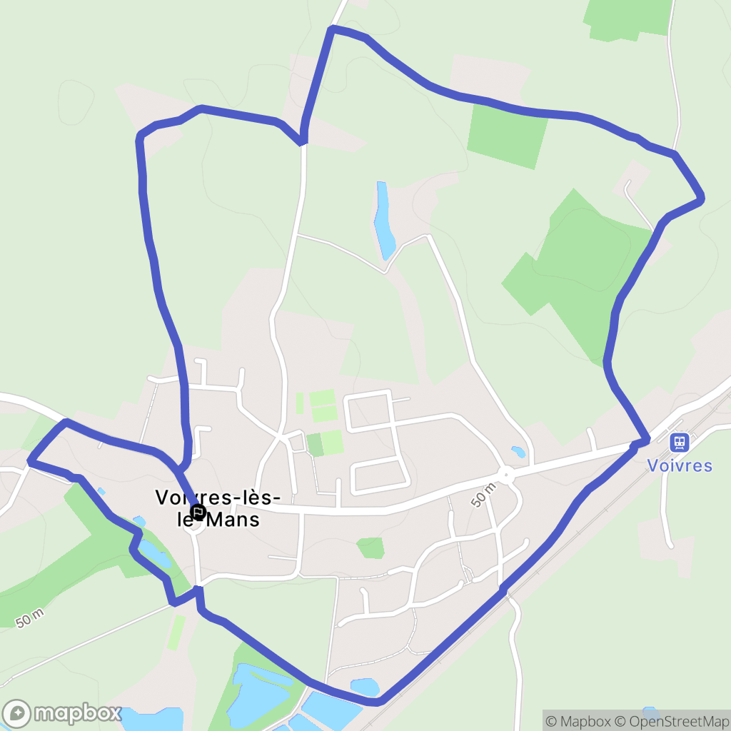 Voivres-lès-le-Mans : carte du parcours de randonnée - France