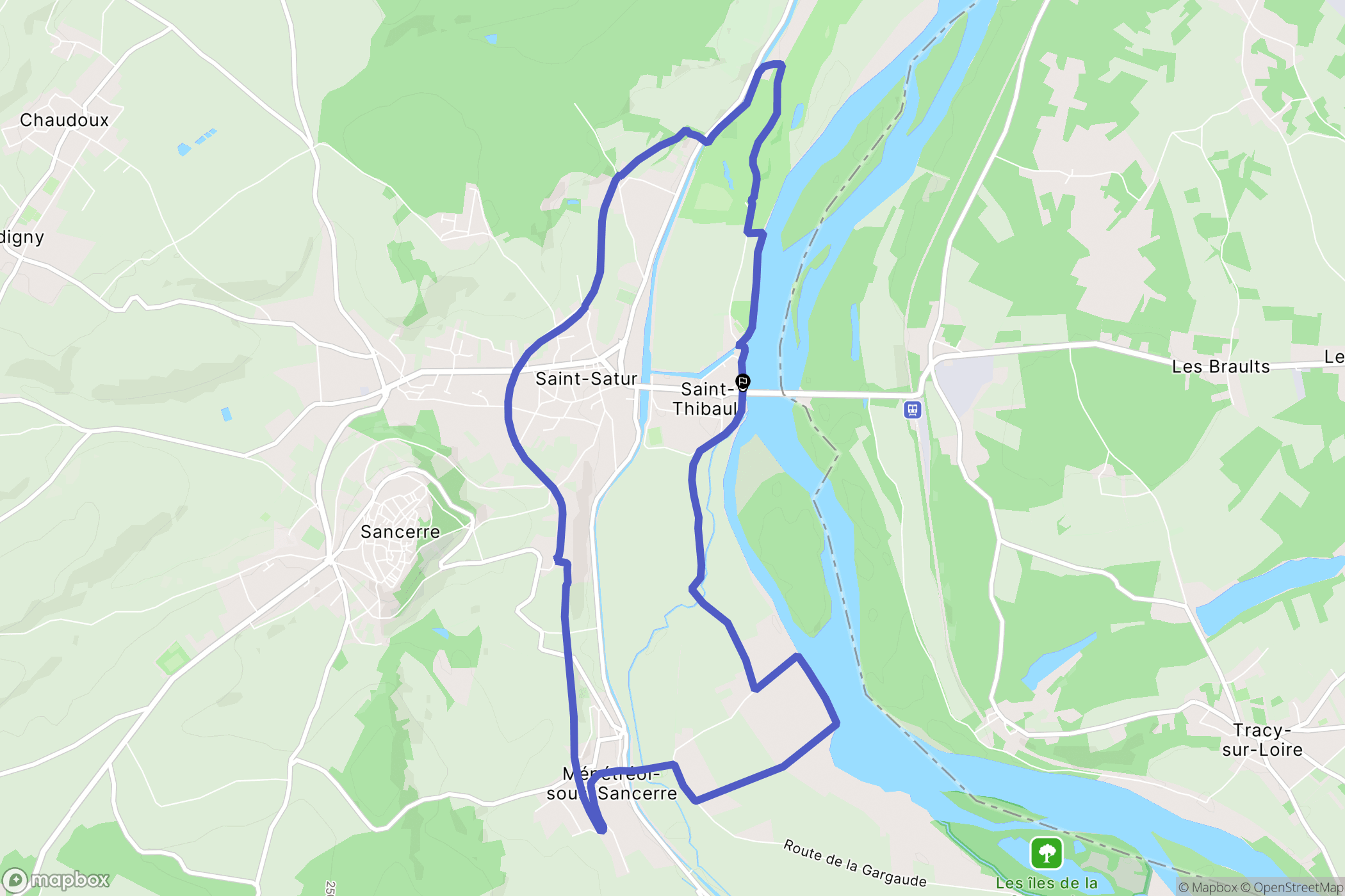 Saint-Satur : carte du parcours de randonnée - France