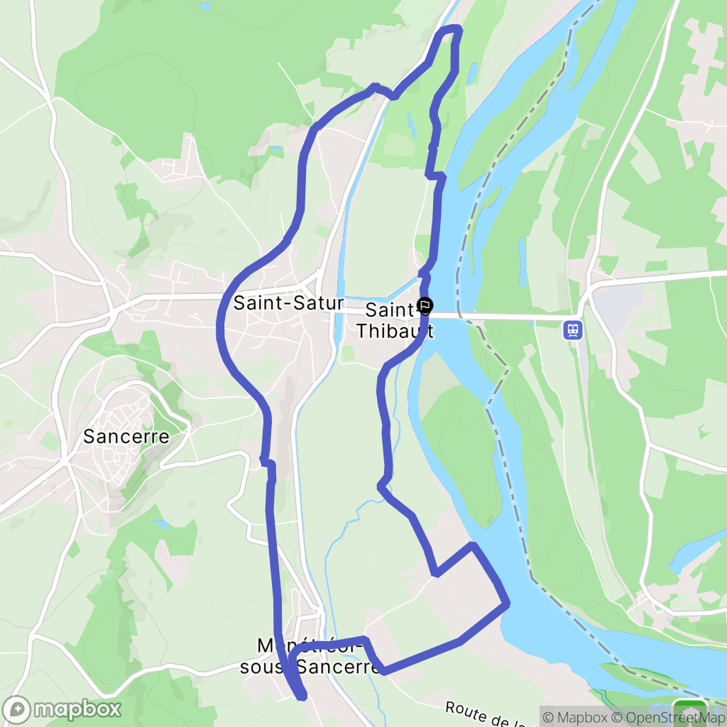 Saint-Satur : carte du parcours de randonnée - France