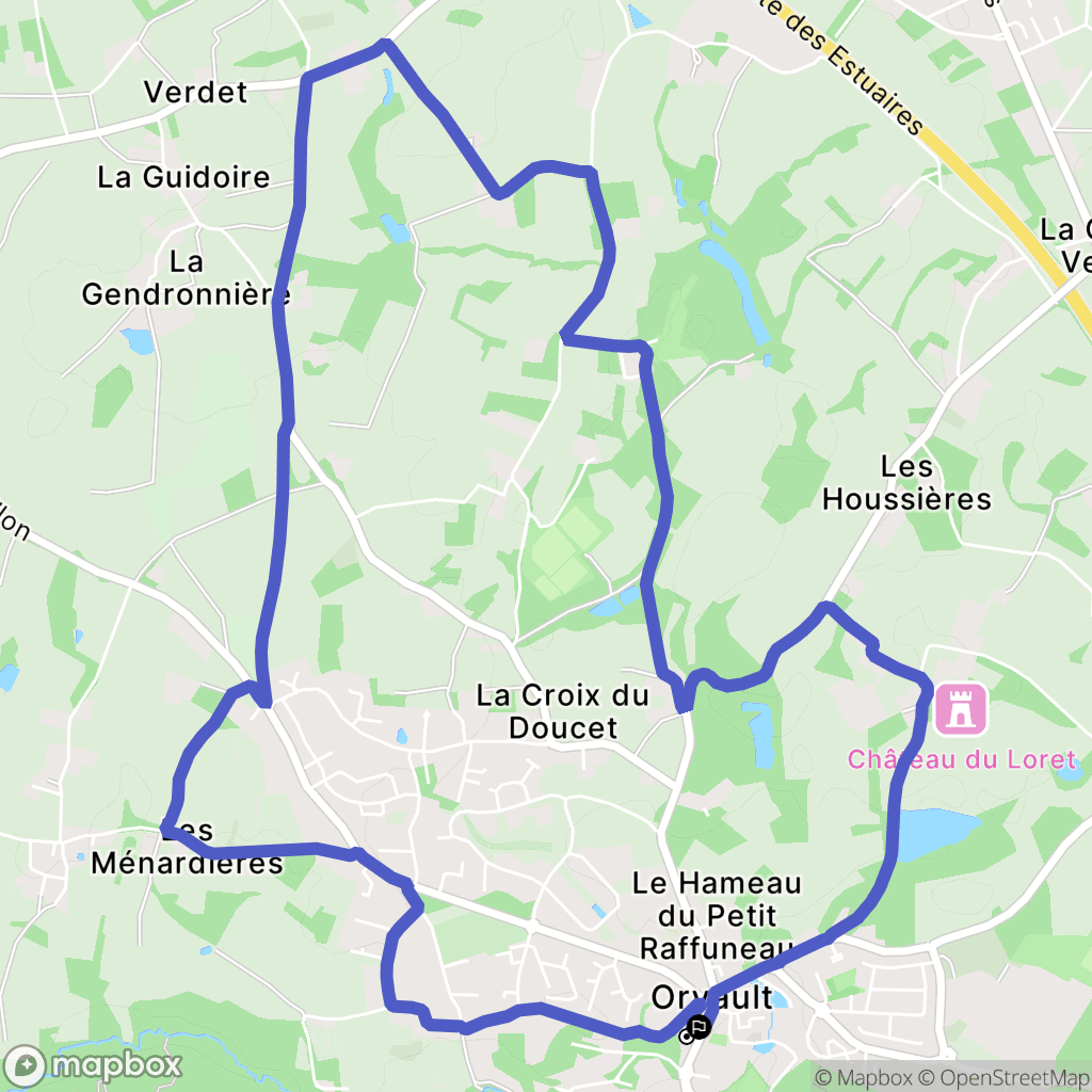 Orvault : carte du parcours de randonnée - France