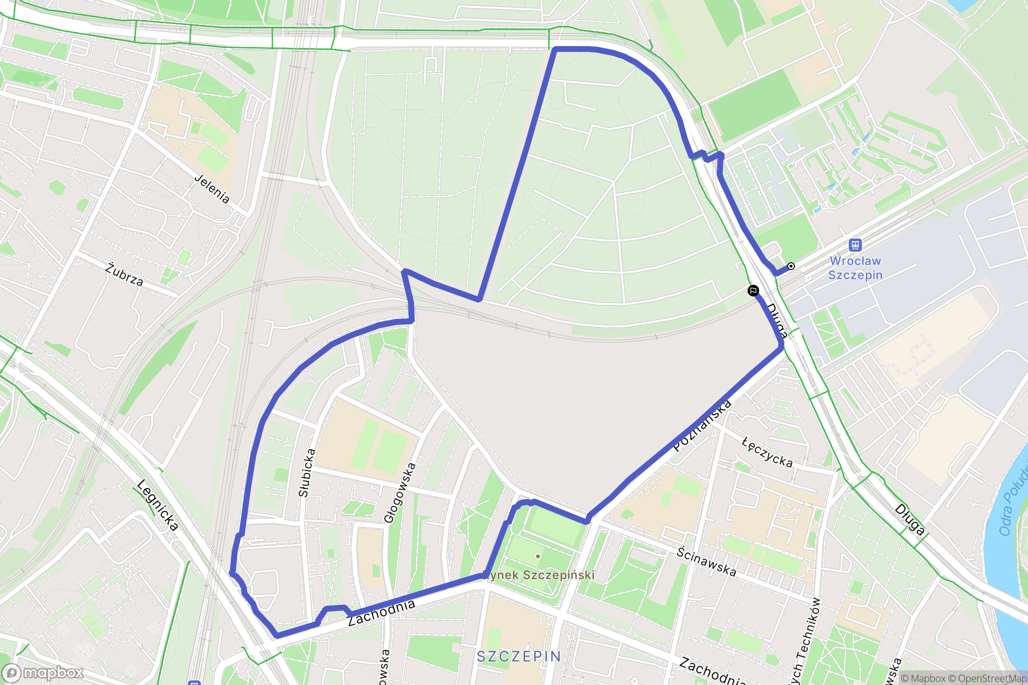 Wrocław: mapa trasy - Poland