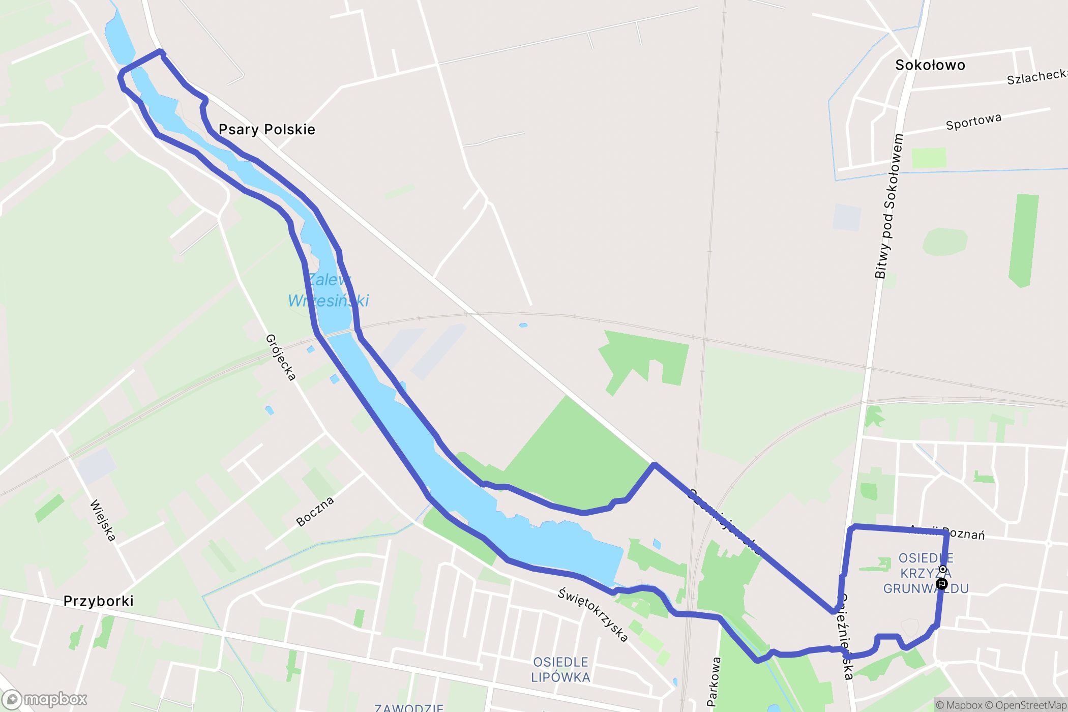 Września: mapa trasy - Poland