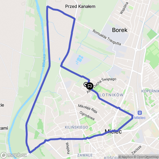Mielec: mapa trasy - Poland