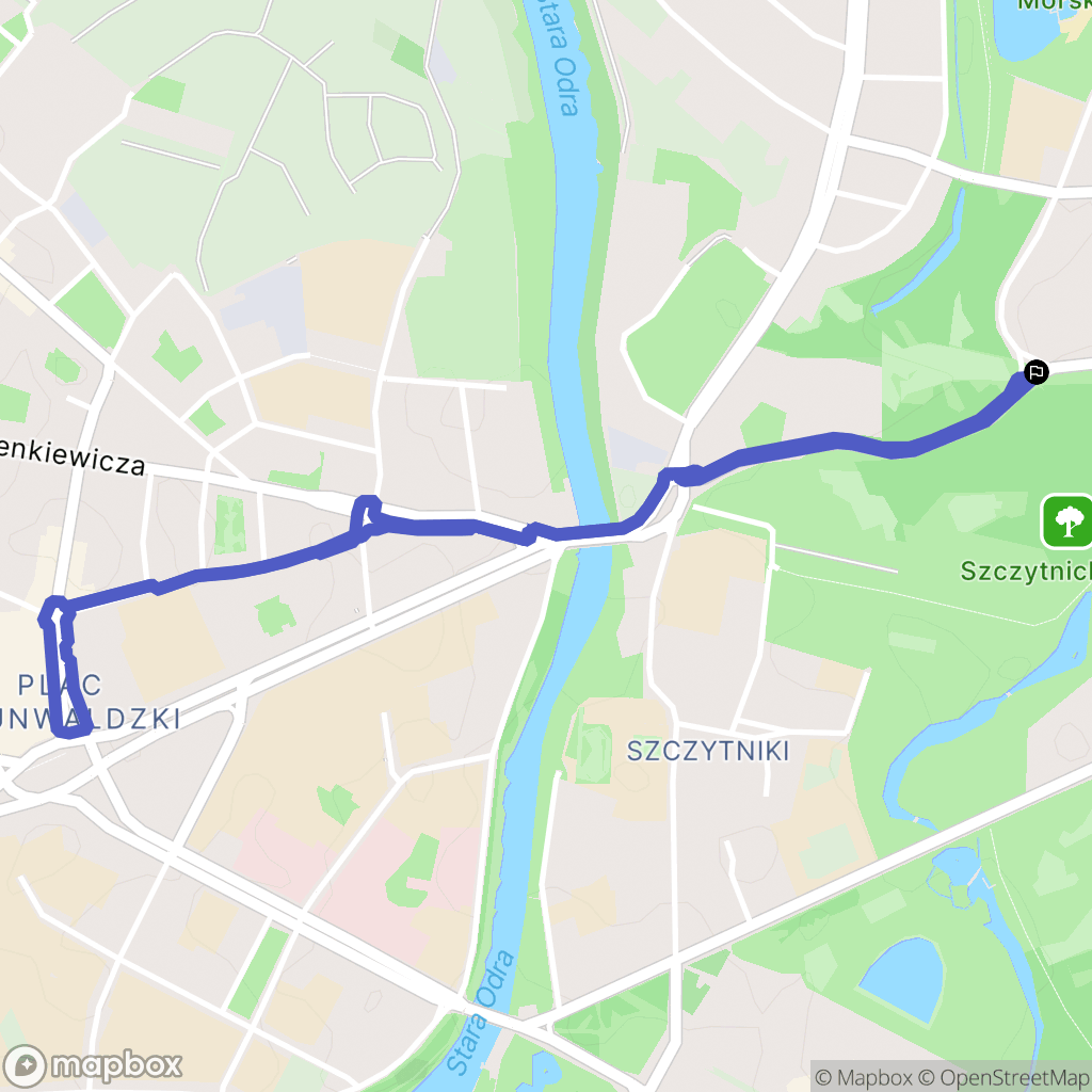 Wrocław: mapa trasy - Poland