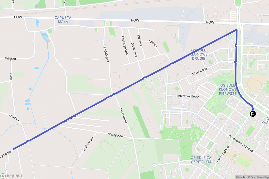 Sieradz: mapa trasy - Poland