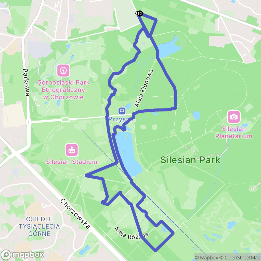 Chorzów: mapa trasy - Poland