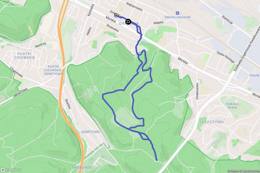 Gdynia: mapa trasy - Poland