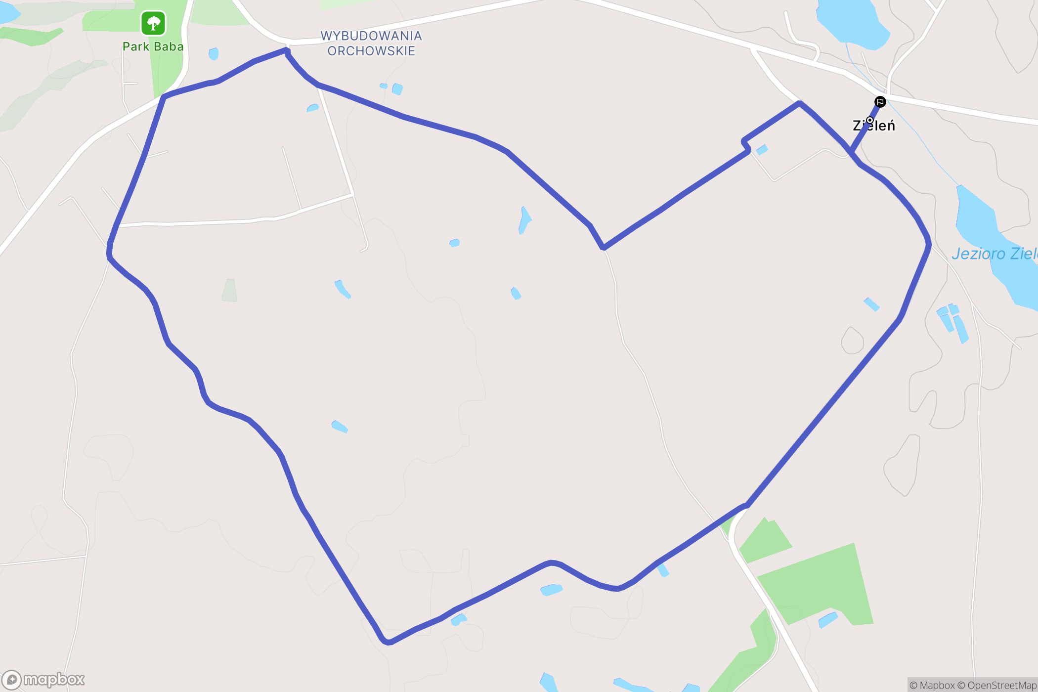 Zieleń: mapa trasy - Poland