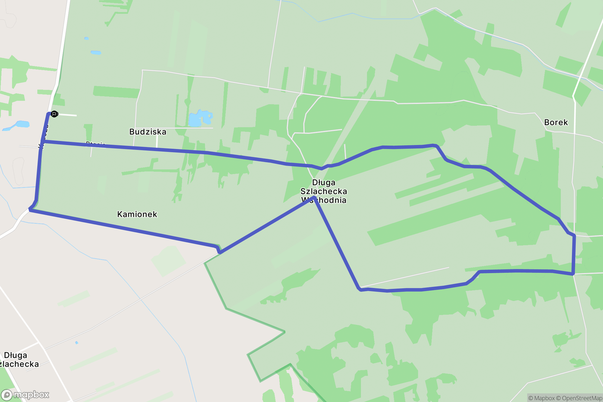 Budziska: mapa trasy - Poland