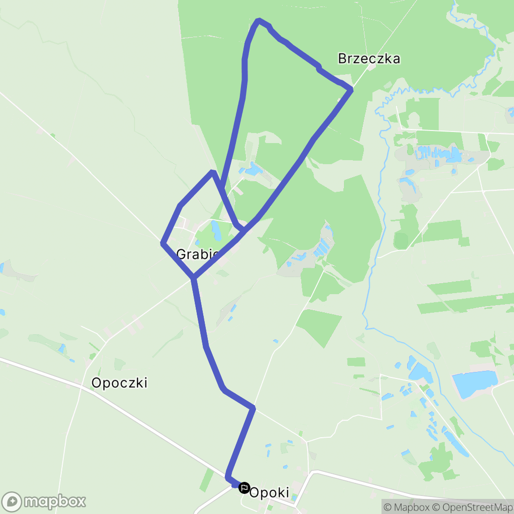 Opoki: mapa trasy - Poland