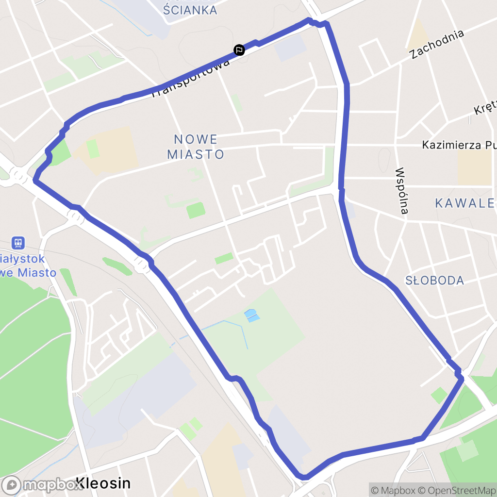 Białystok: mapa trasy - Poland