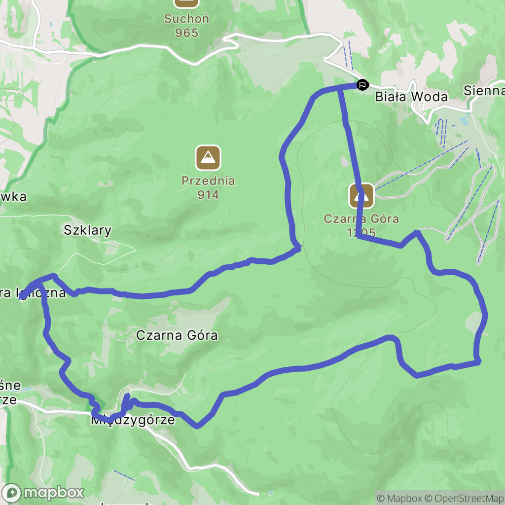 Sienna: mapa trasy - Poland