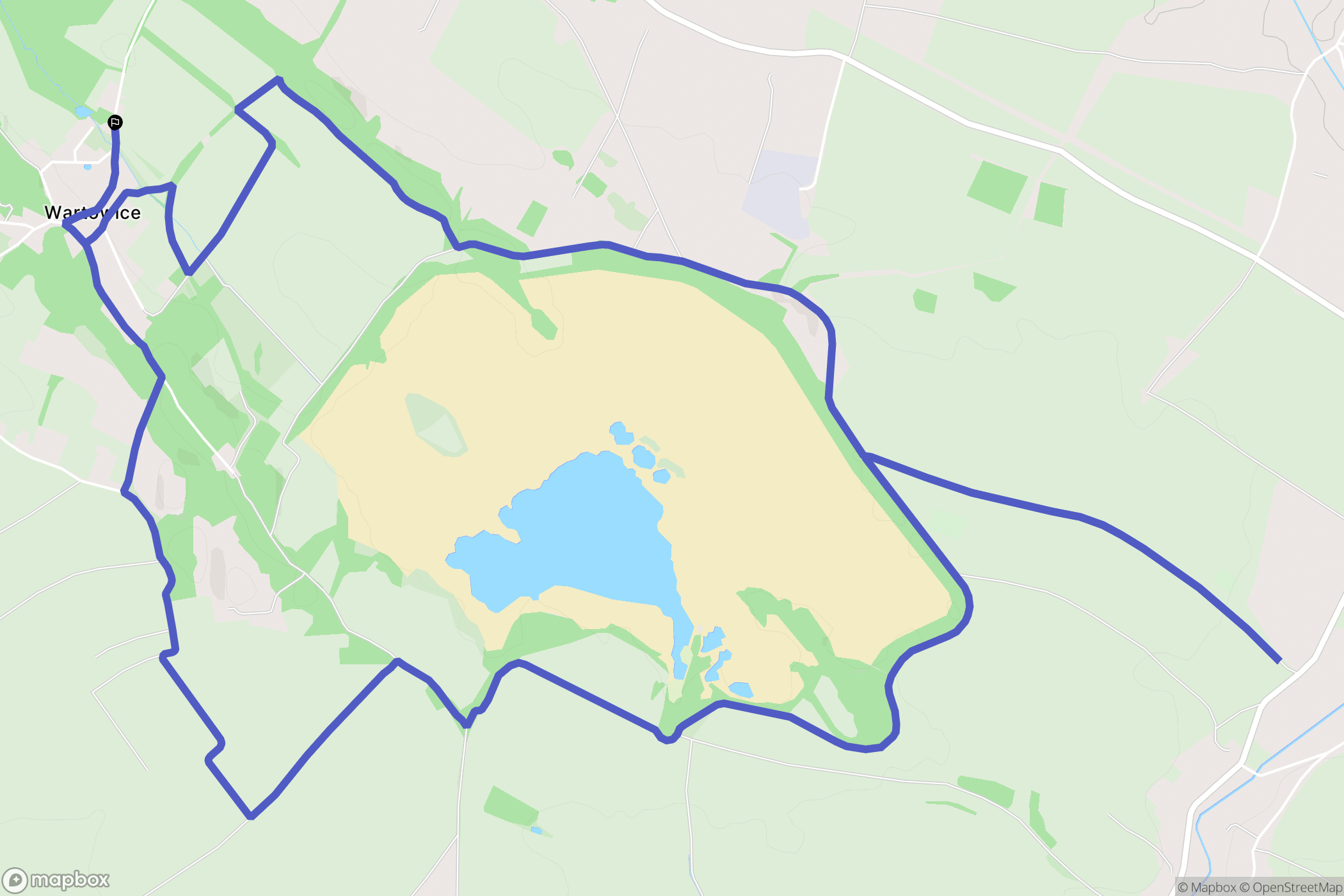 Wartowice: mapa trasy - Poland