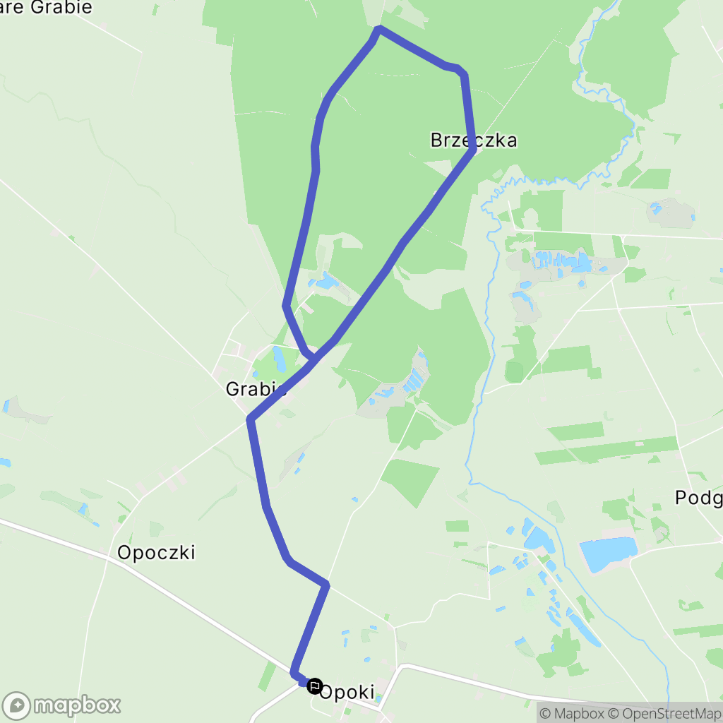 Opoki: mapa trasy - Poland