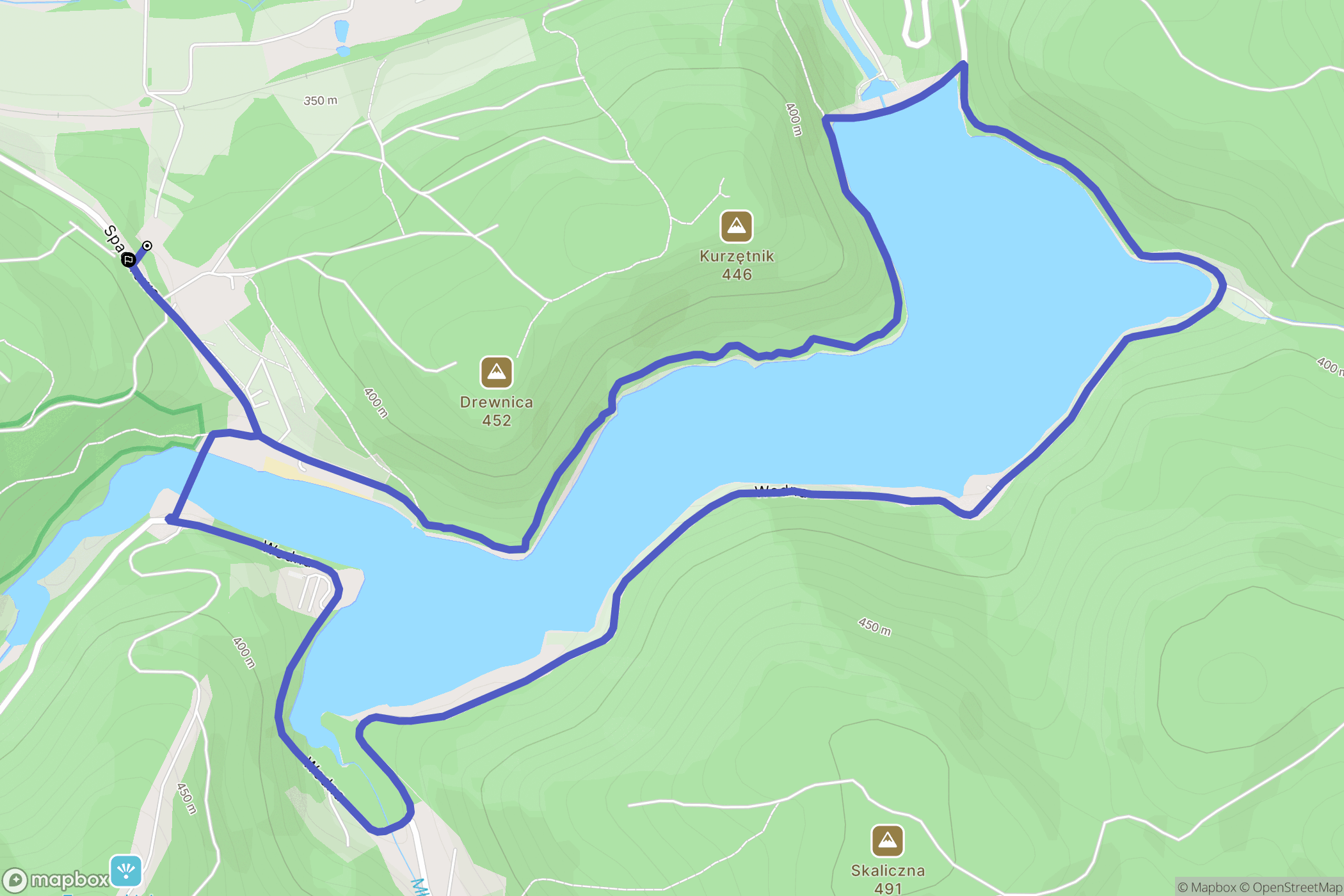 Zagórze Śląskie: mapa trasy - Poland