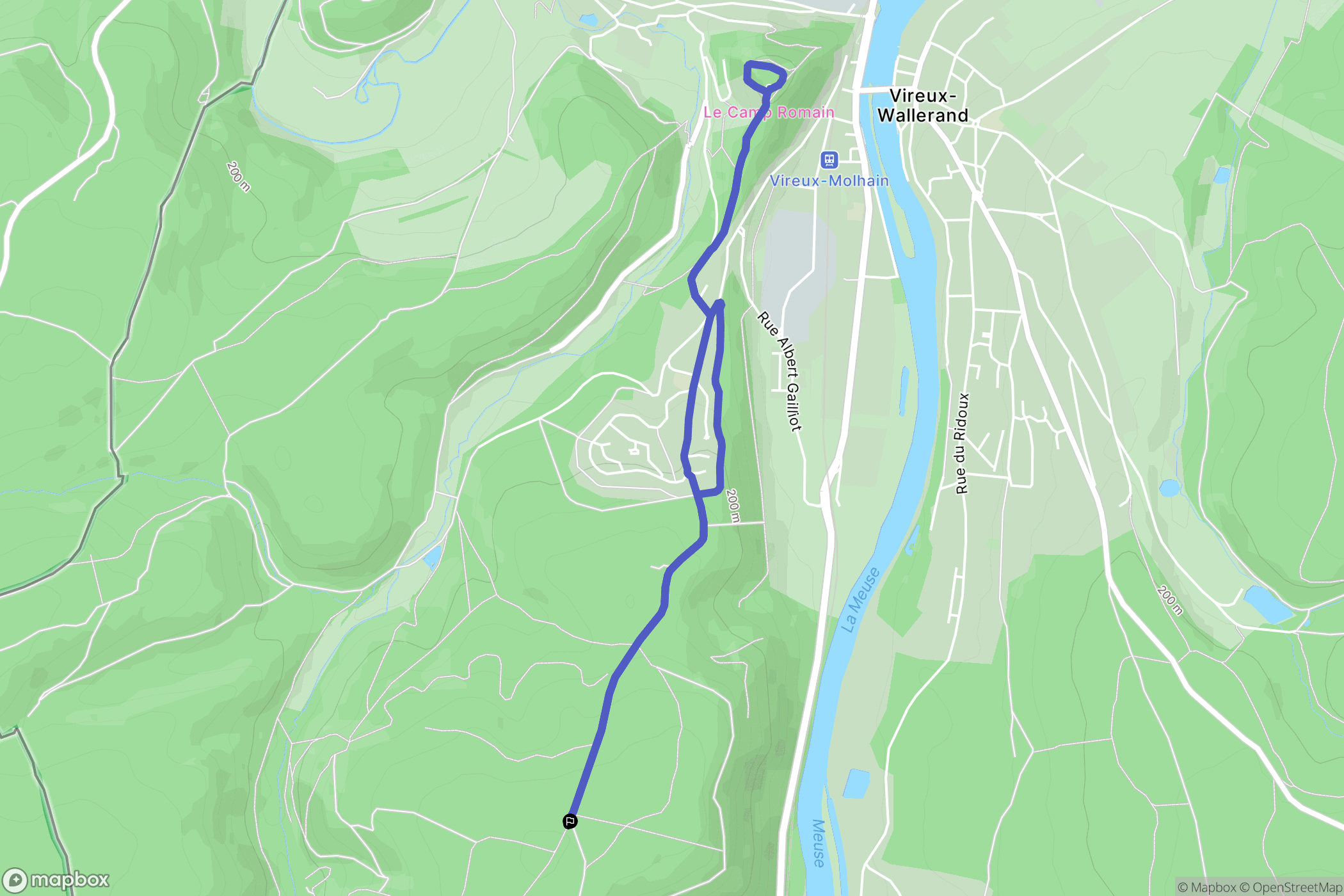 Montigny-sur-Meuse : carte du parcours de randonnée - France