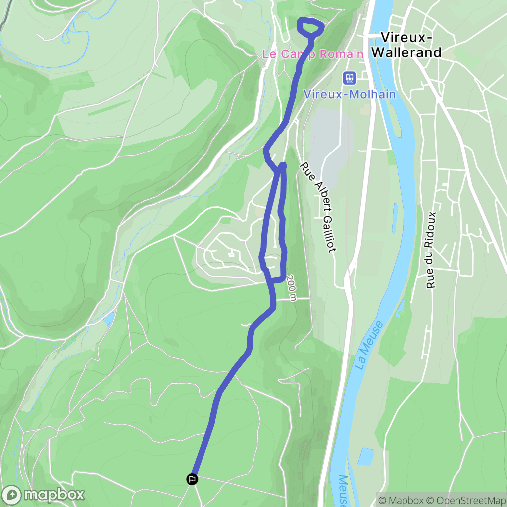 Montigny-sur-Meuse : carte du parcours de randonnée - France
