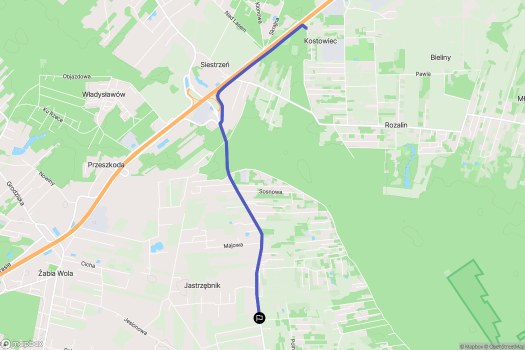 Żelechów: mapa trasy - Poland