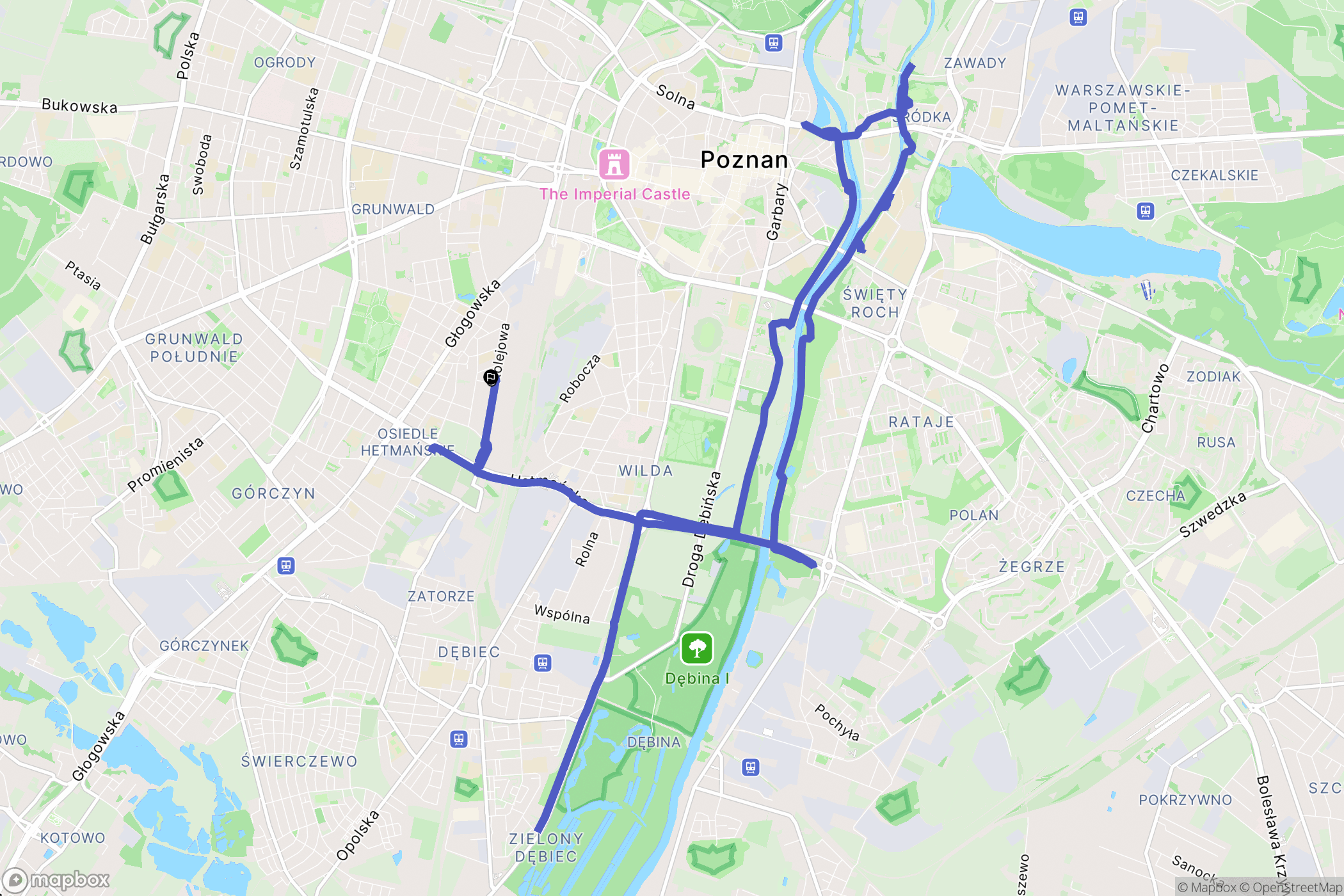 Poznań: mapa trasy - Poland