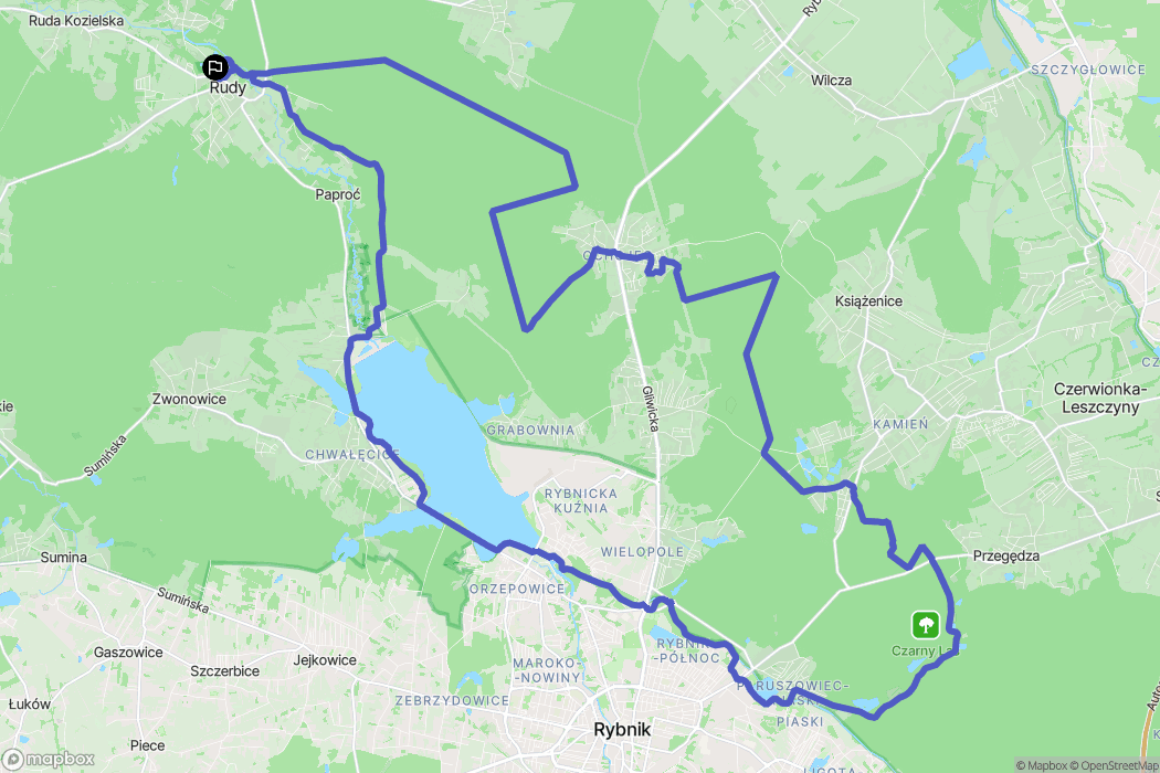 Rudy: mapa trasy - Poland