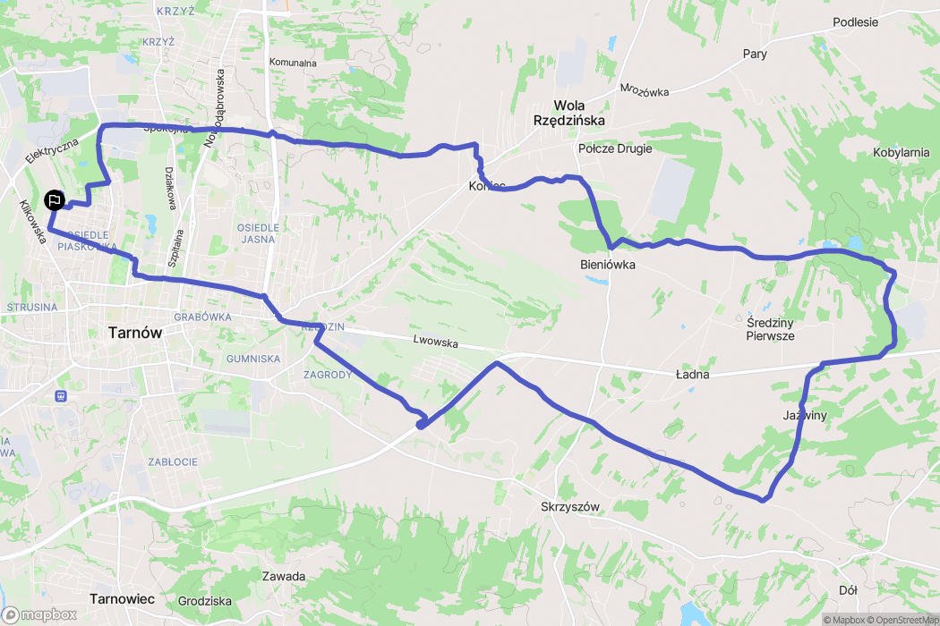 Tarnów: mapa trasy - Poland