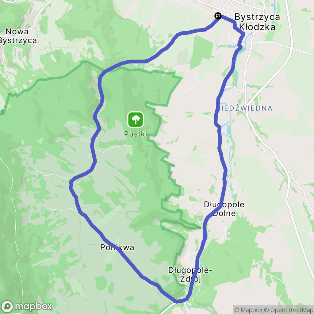 Bystrzyca Kłodzka: mapa trasy - Poland