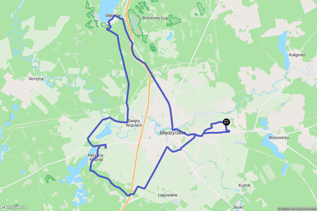 Międzyrzecz: mapa trasy - Poland