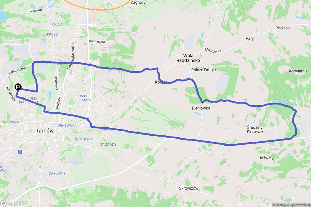 Tarnów: mapa trasy - Poland