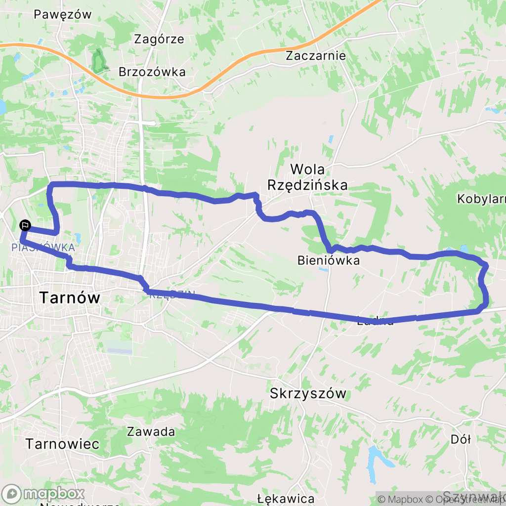 Tarnów: mapa trasy - Poland