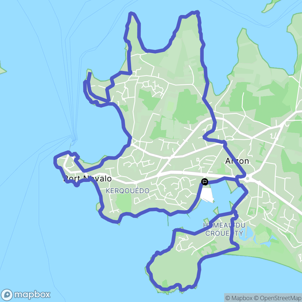 Arzon : carte du parcours de randonnée - France