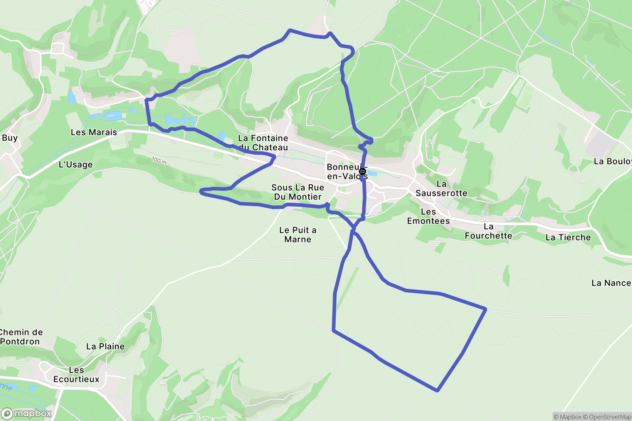Bonneuil-en-Valois : carte du parcours de randonnée - France