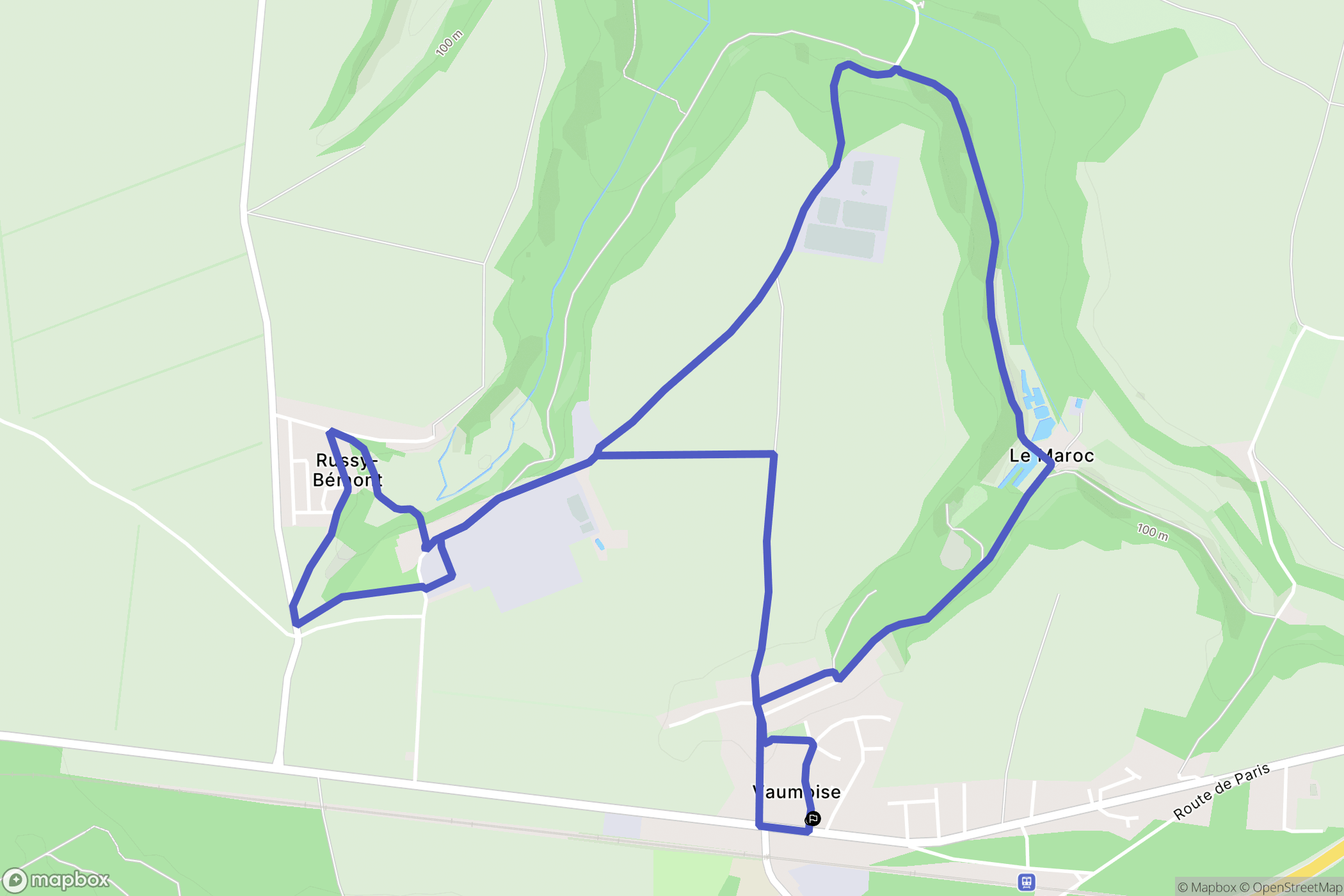 Vaumoise : carte du parcours de randonnée - France