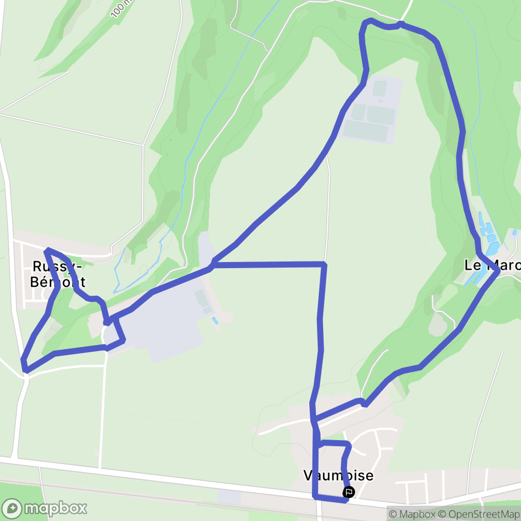 Vaumoise : carte du parcours de randonnée - France