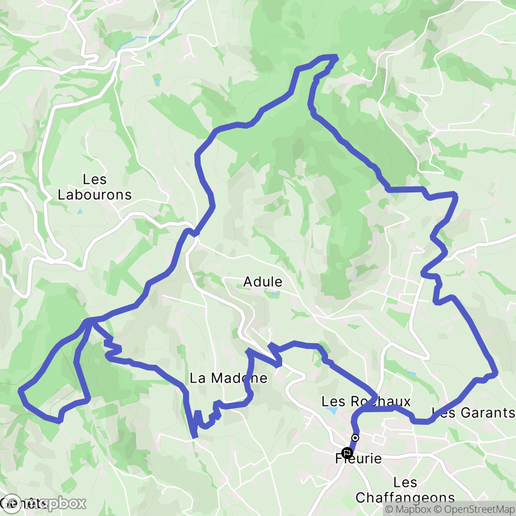Fleurie : carte du parcours de randonnée - France